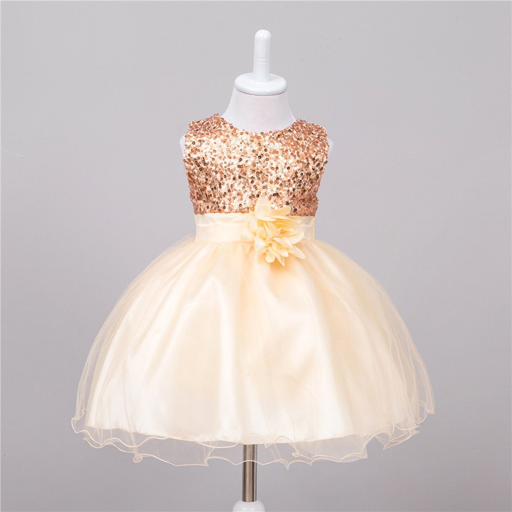 Robe à Sequins pour Fille de Fleurs - Robe de Mariage Princesse - Allomarc.com