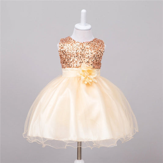 Robe à Sequins pour Fille de Fleurs - Robe de Mariage Princesse - Allomarc.com