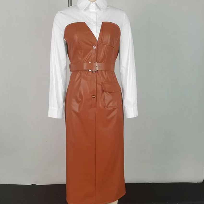 Robe Contrast Tempérament Commute à Couture Nouveau - Allomarc.com