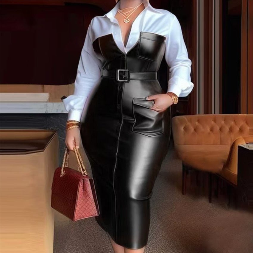 Robe Contrast Tempérament Commute à Couture Nouveau - Allomarc.com