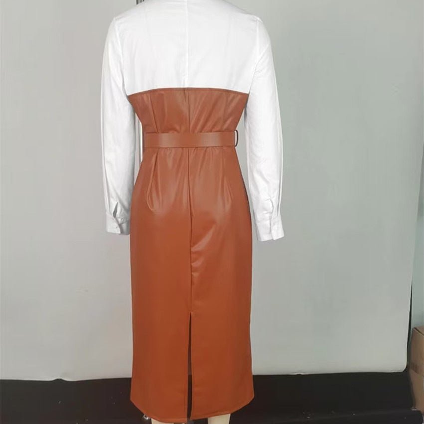 Robe Contrast Tempérament Commute à Couture Nouveau - Allomarc.com