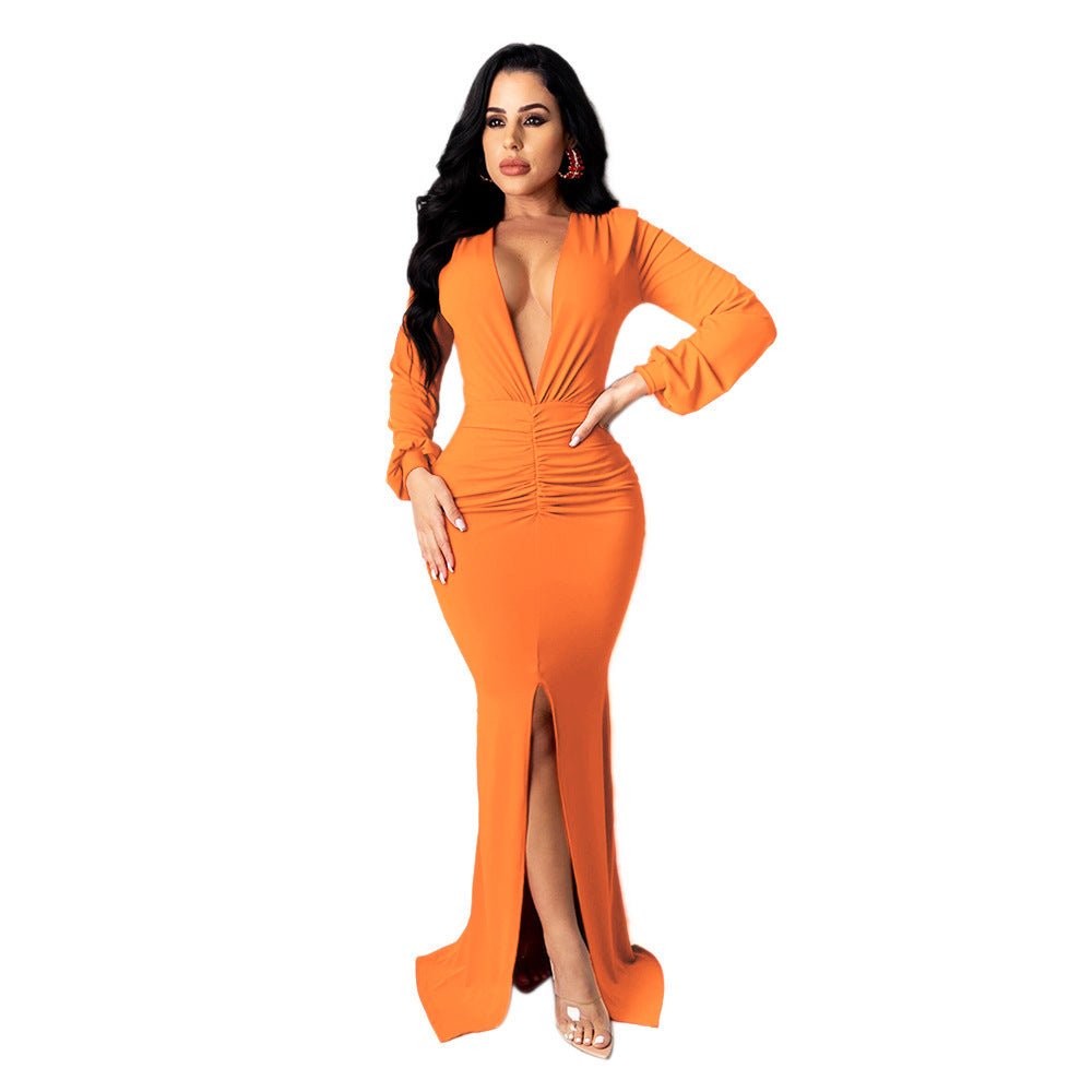Robe de Soirée Slim - Fit Femme à Décolleté en V - Allomarc.com