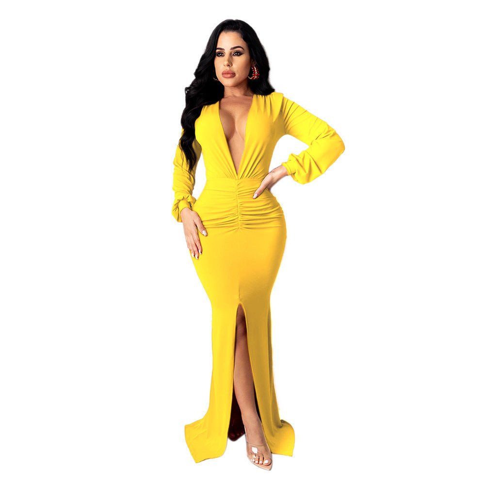 Robe de Soirée Slim - Fit Femme à Décolleté en V - Allomarc.com