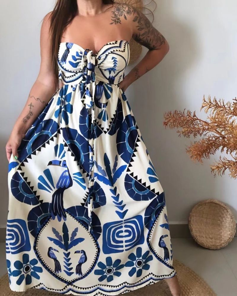Robe Élégante à Imprimé Floral en Dentelle pour le Printemps et l'Été - Allomarc.com