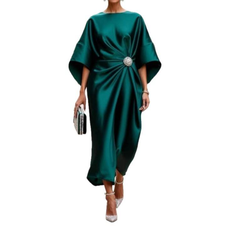 Robe Élégante avec Perles et Satin pour Femmes - Allomarc.com