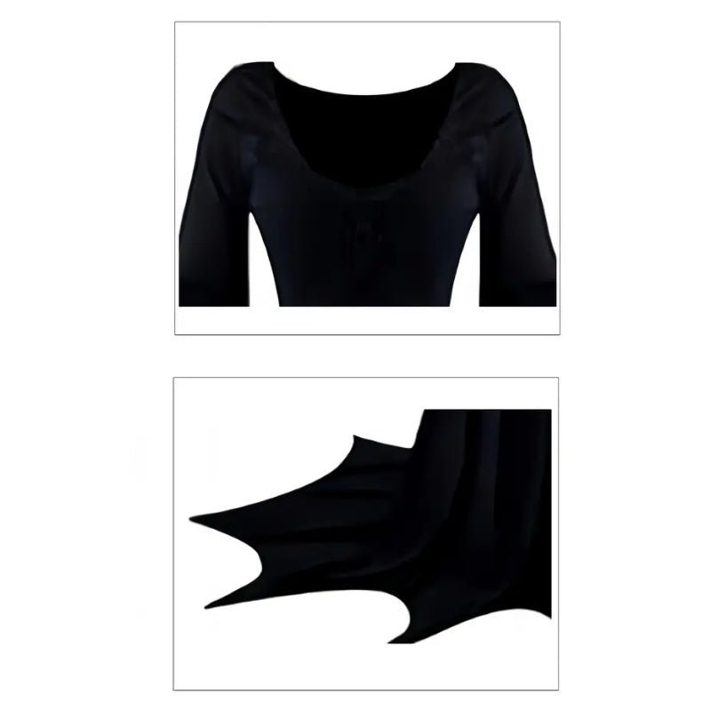 Robe Gothique Noire Femme avec Manches Chauve - Souris pour Halloween - Allomarc.com