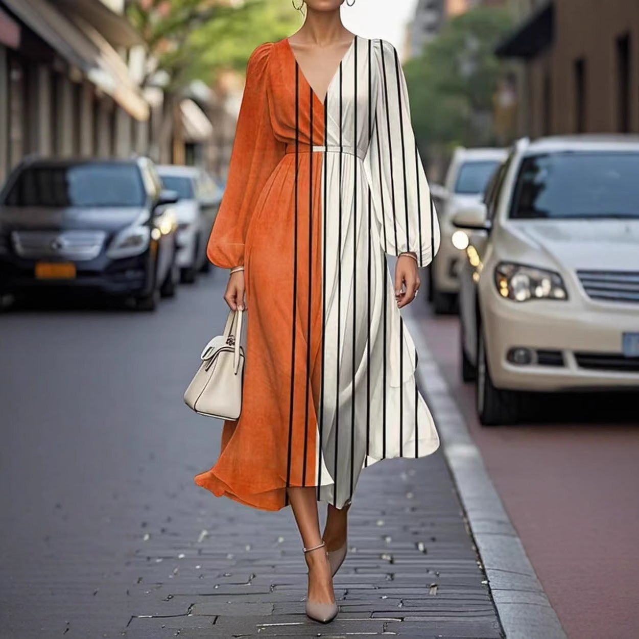 Robe Sexy Casual Rétro Imprimée - Allomarc.com