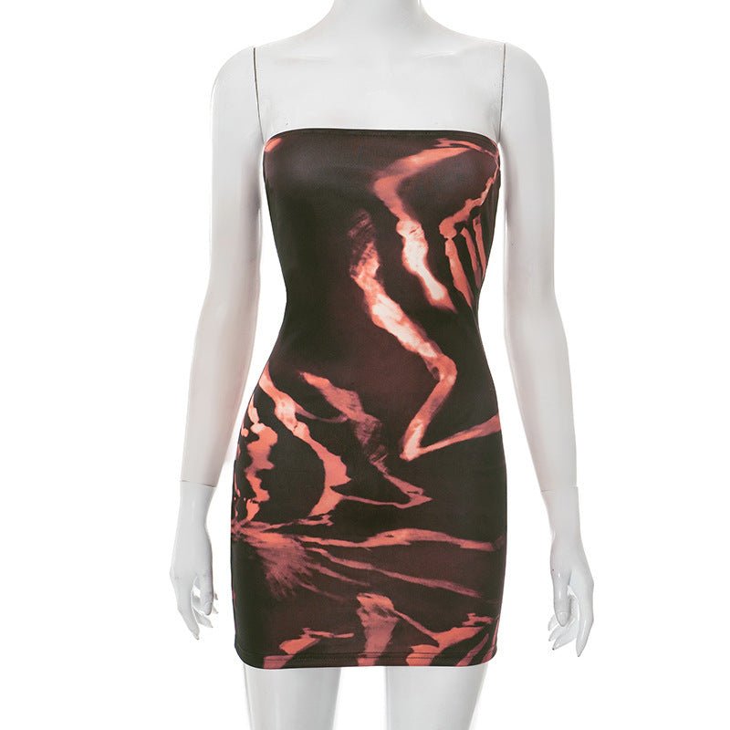 Robe Tube Abstracte en Imprimé – Mode Féminine Européenne et Américaine - Allomarc.com