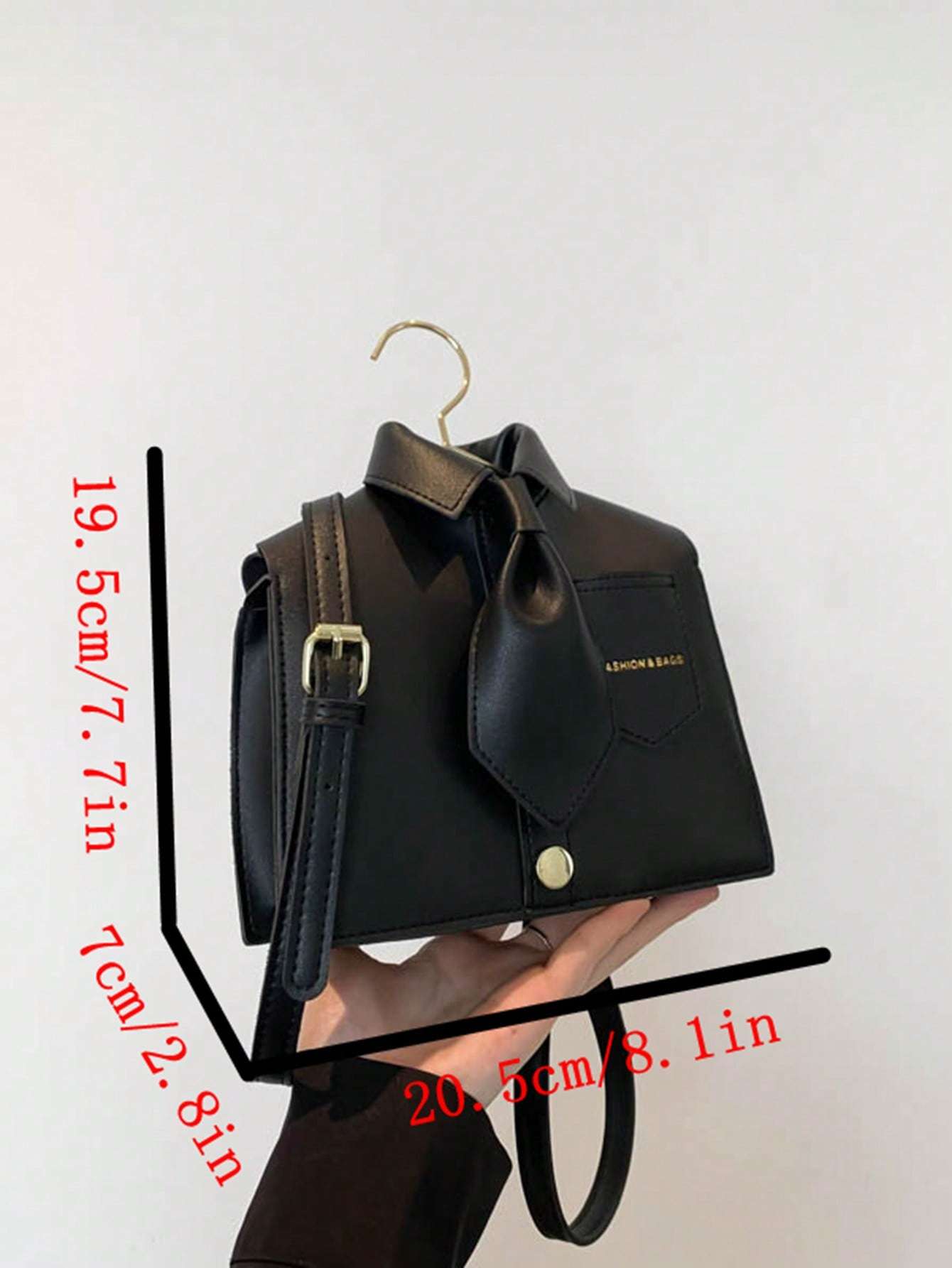 Sac à Bandoulière pour Femmes en Forme Originale, Sac à Épaule Noir avec Rabat, Poche pour Téléphone, Cadeau Intéressant - Allomarc.com