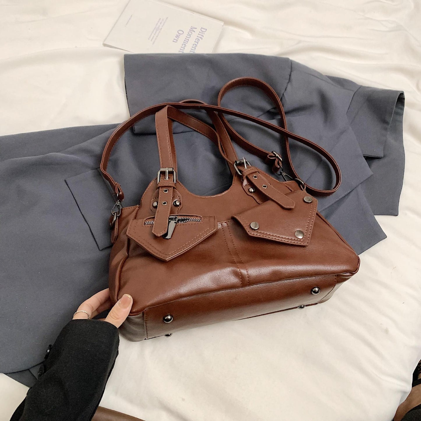 Sac à bandoulière rétro de grande capacité pour l'automne et l'hiver - Allomarc.com