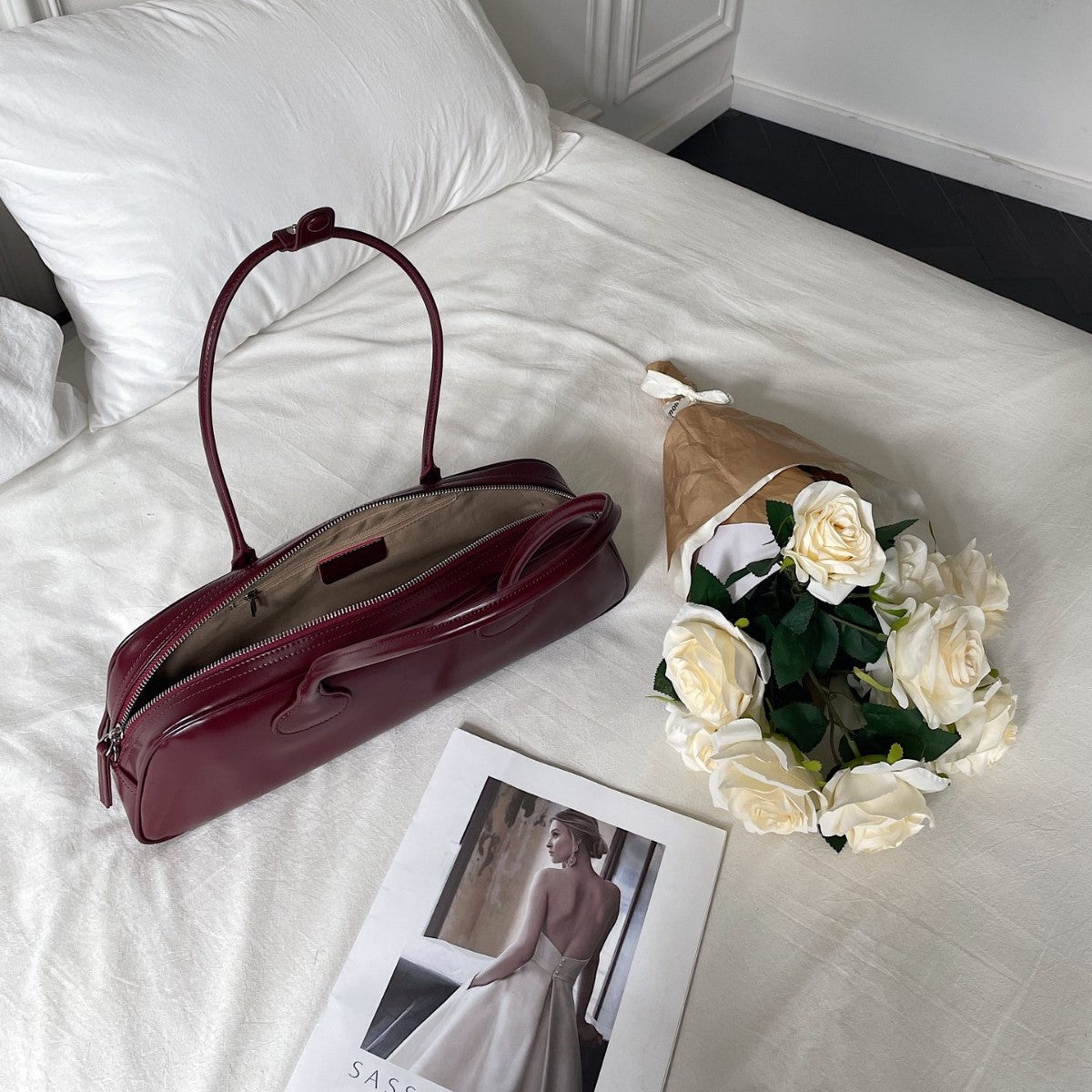 Sac à main rétro en cuir véritable - Baguette portable de haute qualité - Allomarc.com