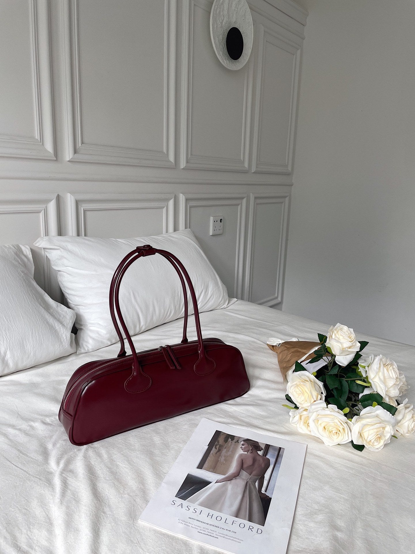 Sac à main rétro en cuir véritable - Baguette portable de haute qualité - Allomarc.com