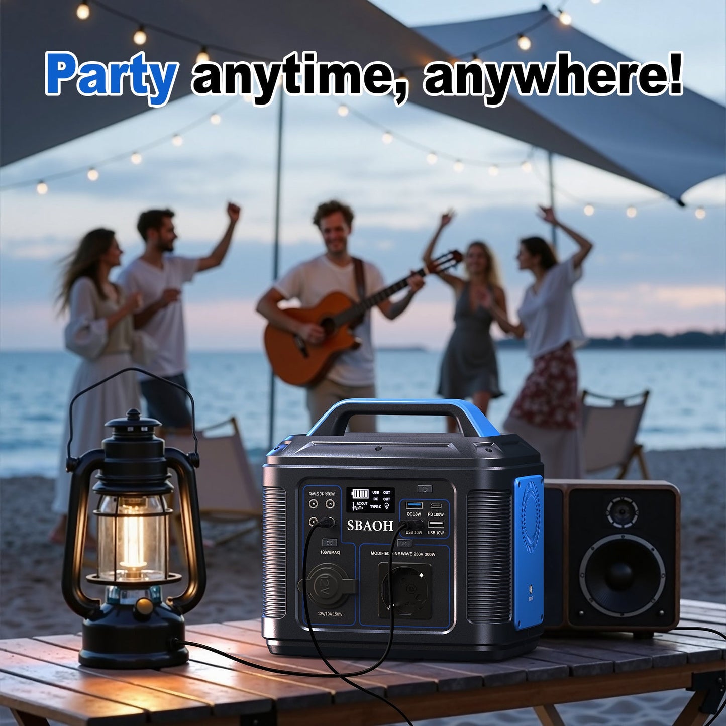 SBAOH Station D'Énergie Portable 300W - Générateur Solaire 296Wh - Allomarc.com