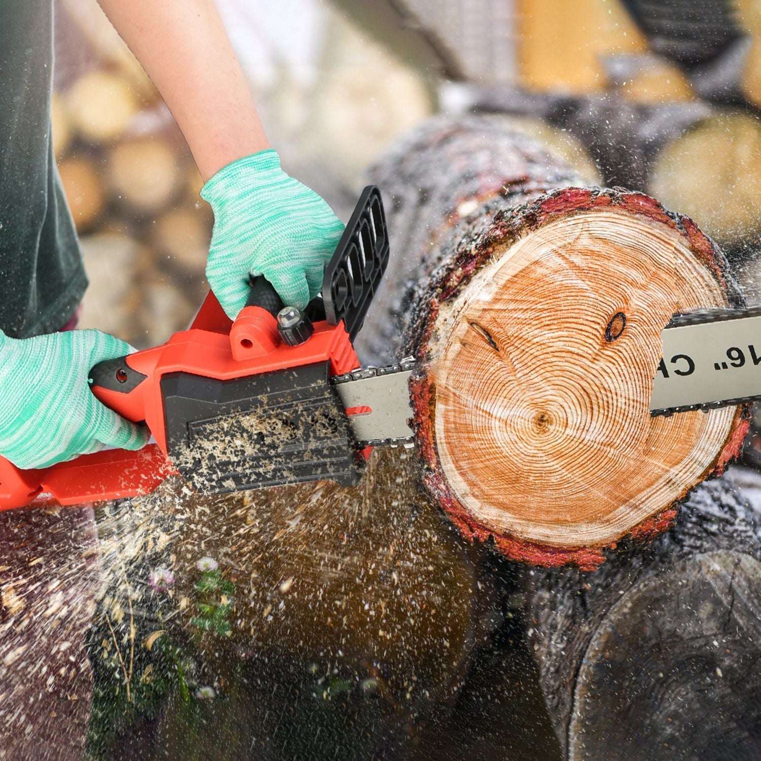 Scie Électrique Sans Fil 16 Pouces avec 2 Piles 21V et Chargeur - Allomarc.com