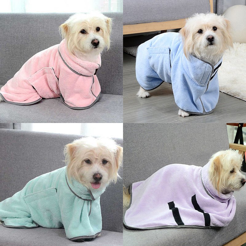 Serviette Absorbante Rapide pour Animaux - Peignoir de Bain pour Chiens et Chats en Microfibre - Allomarc.com