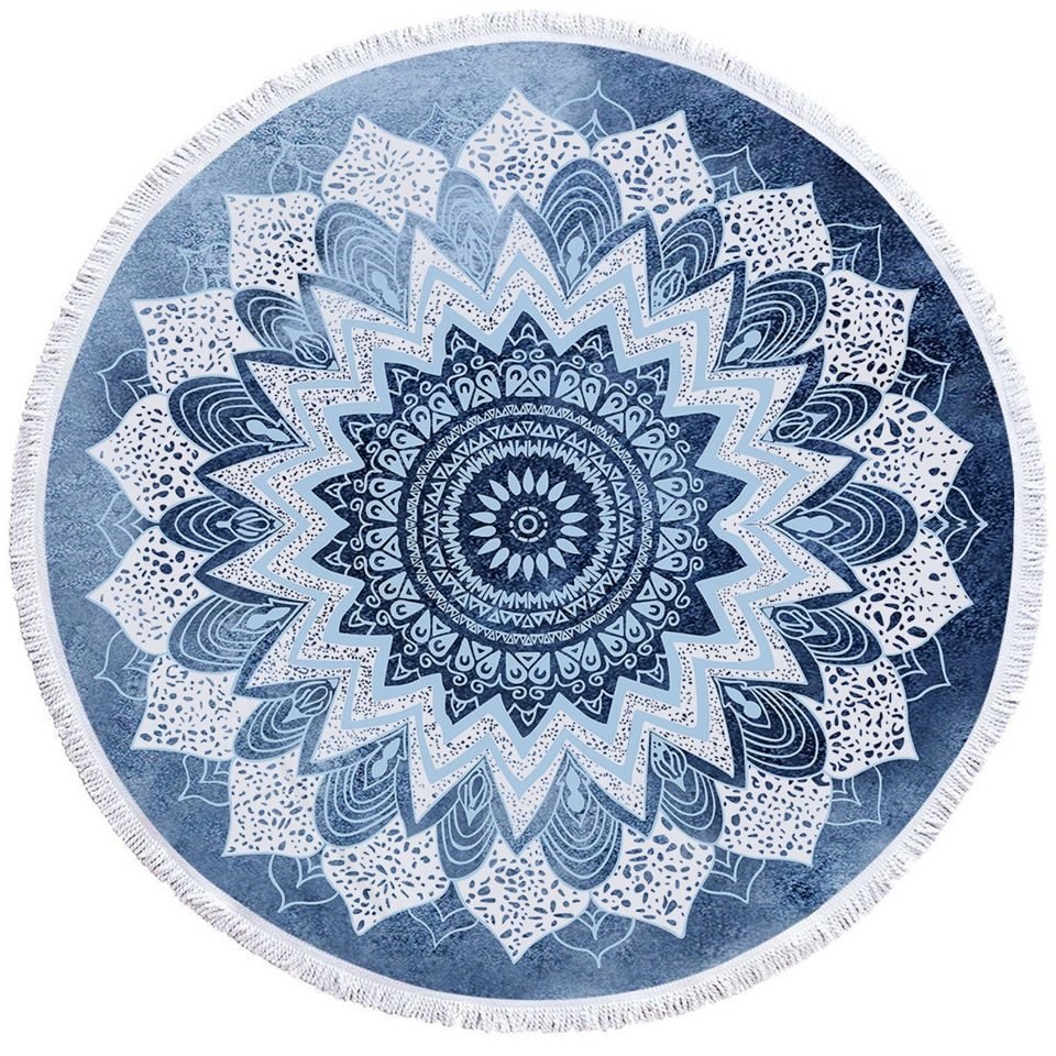 Serviette de Bain Ronde Imprimée - Serviette de Plage et Tapis de Yoga - Allomarc.com