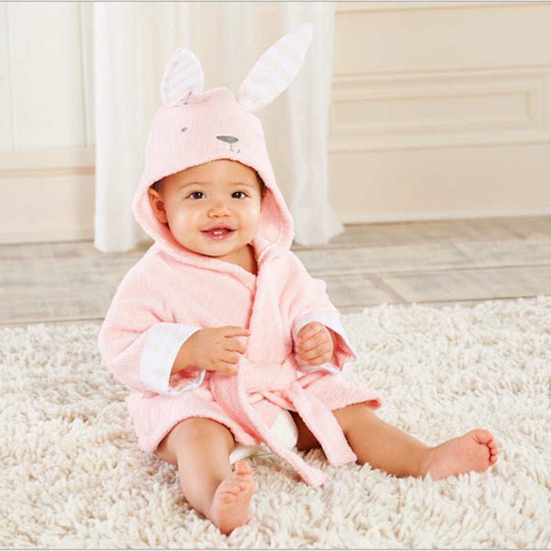 Serviettes de bain et peignoirs à capuche pour bébé avec motifs d'animaux mignons en coton - Allomarc.com