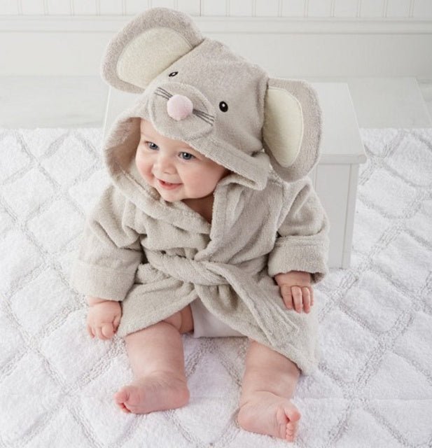 Serviettes de bain et peignoirs à capuche pour bébé avec motifs d'animaux mignons en coton - Allomarc.com