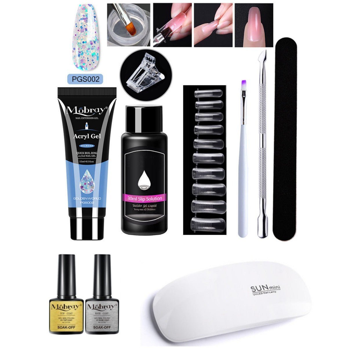 Set d'Extension d'Ongles en Cristal 7 Pièces - Allomarc.com