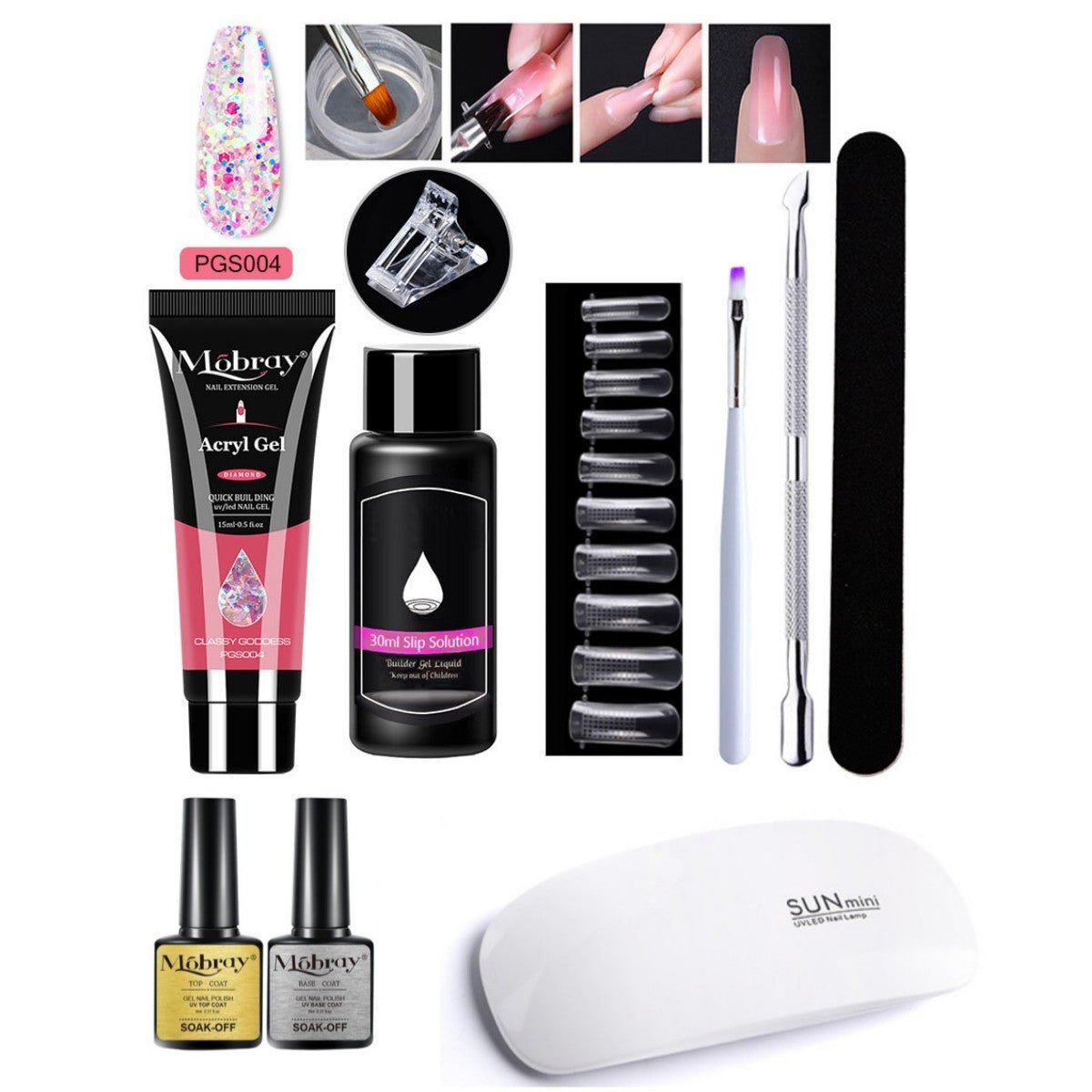 Set d'Extension d'Ongles en Cristal 7 Pièces - Allomarc.com