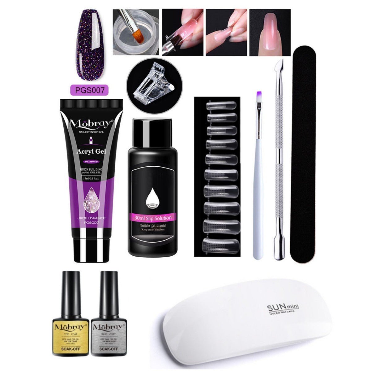 Set d'Extension d'Ongles en Cristal 7 Pièces - Allomarc.com