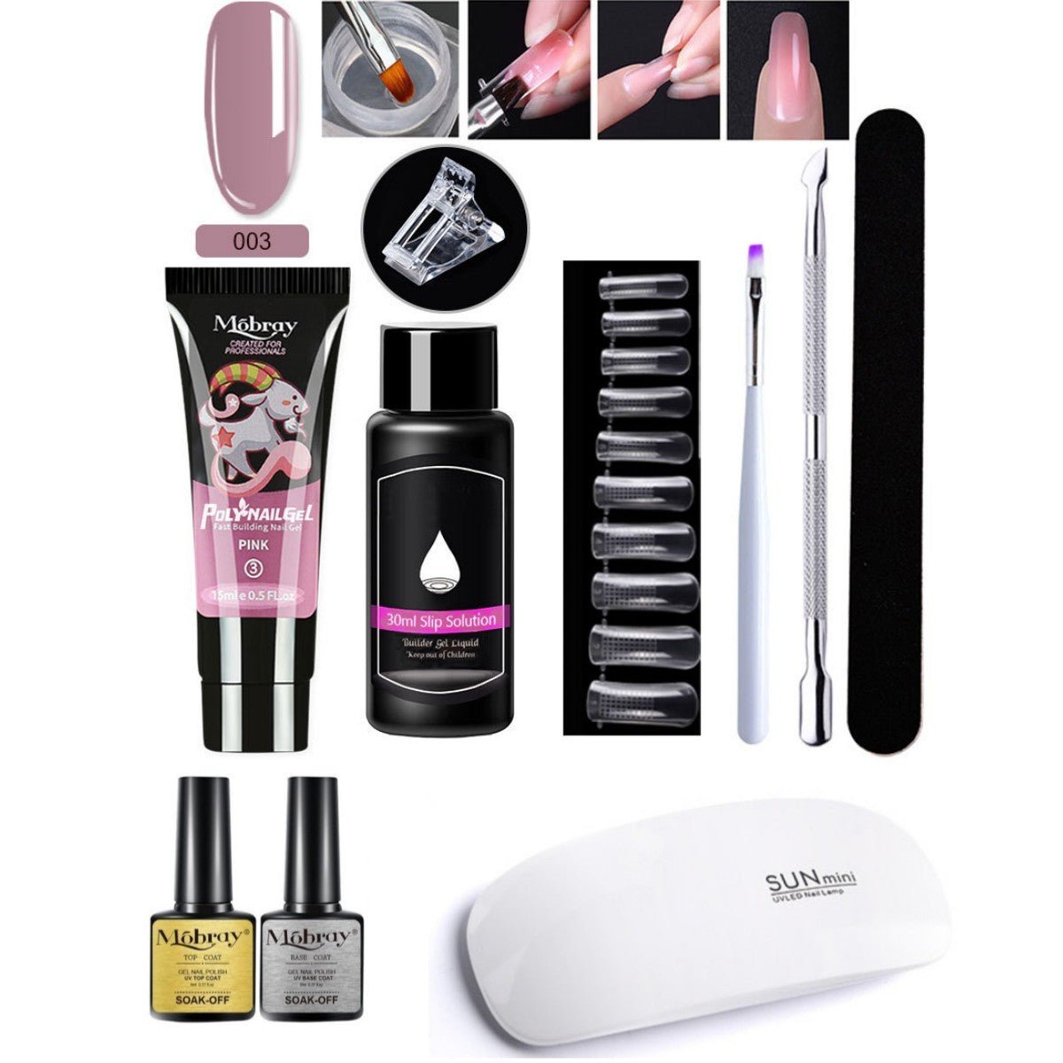 Set d'Extension d'Ongles en Cristal 7 Pièces - Allomarc.com