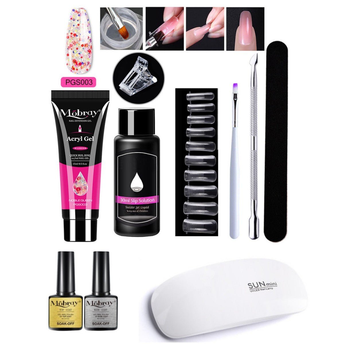 Set d'Extension d'Ongles en Cristal 7 Pièces - Allomarc.com