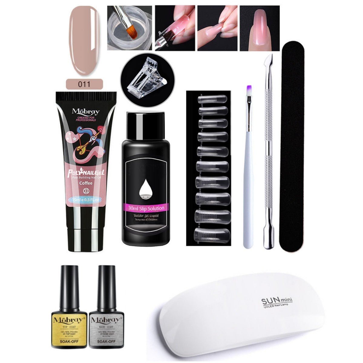 Set d'Extension d'Ongles en Cristal 7 Pièces - Allomarc.com