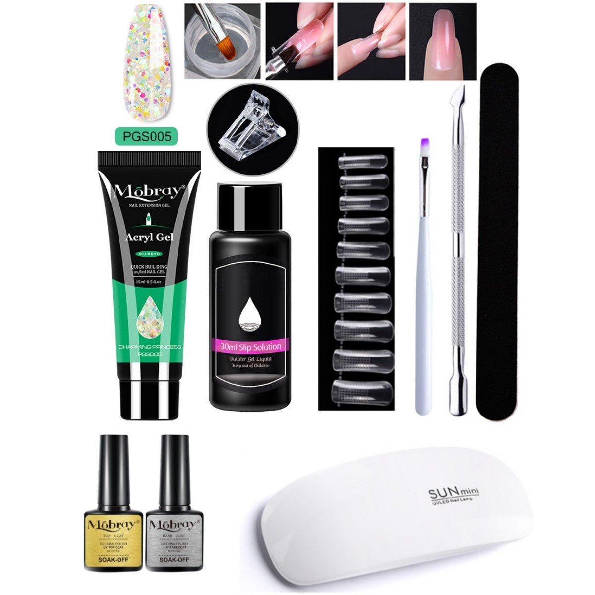 Set d'Extension d'Ongles en Cristal 7 Pièces - Allomarc.com