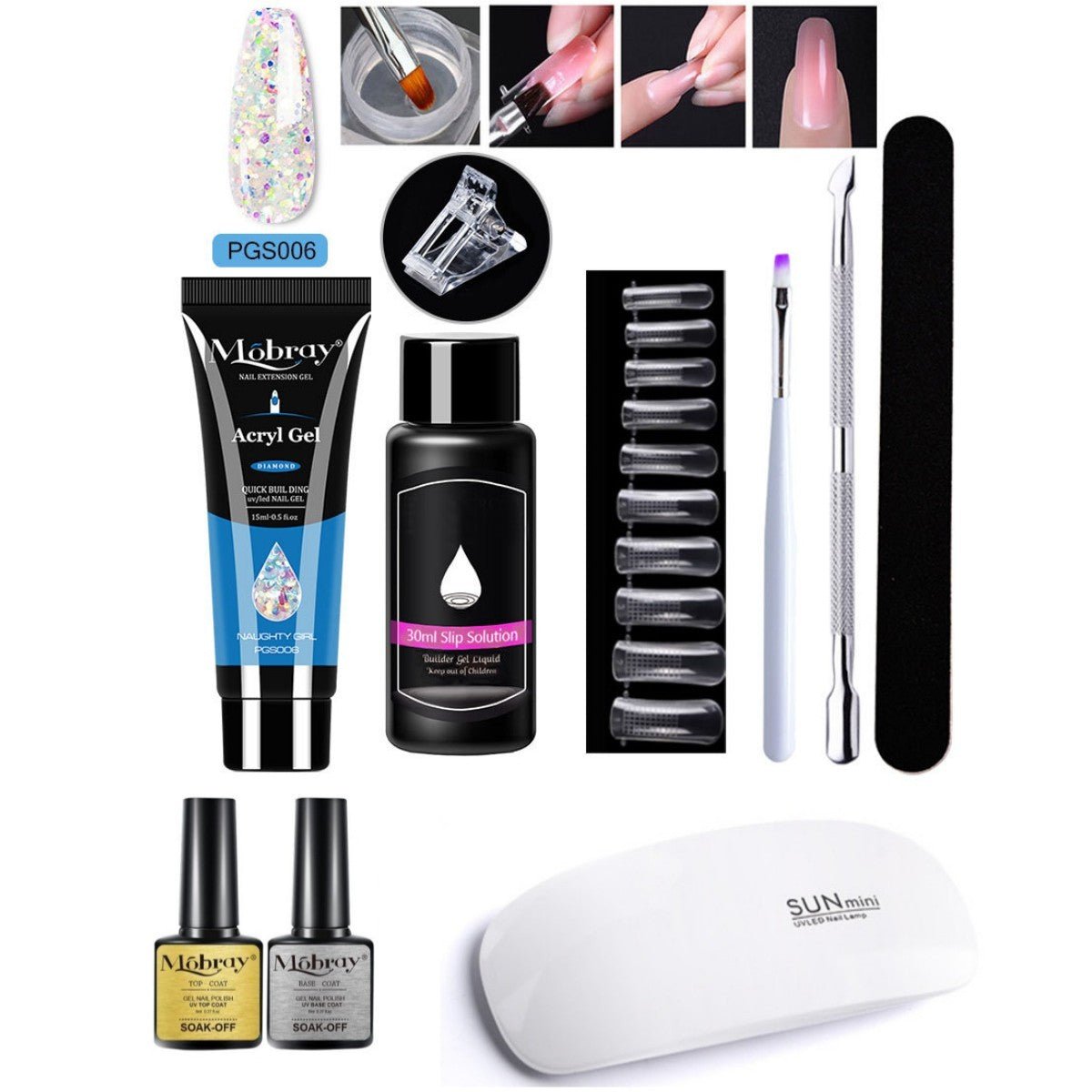 Set d'Extension d'Ongles en Cristal 7 Pièces - Allomarc.com