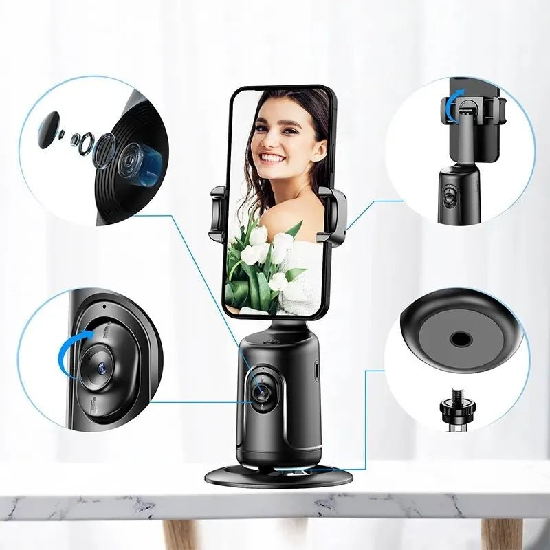 Stabilisateur Gimbal AI Intelligent avec Suivi de Visage 360° pour Smartphone - Allomarc.com