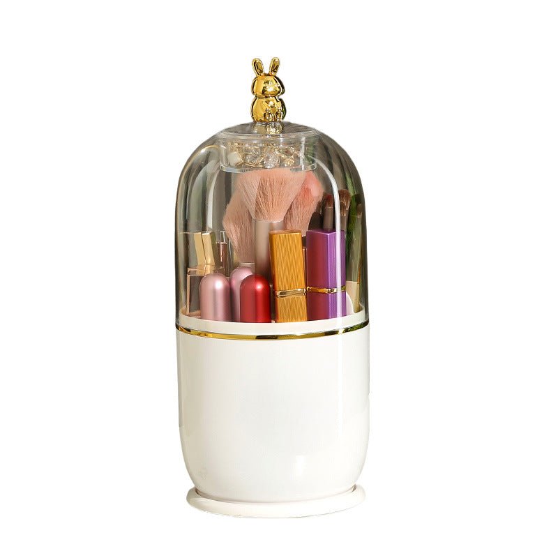 Support de Pinceaux de Maquillage Transparent à Rotation, Boîte de Rangement Dustproof - Allomarc.com