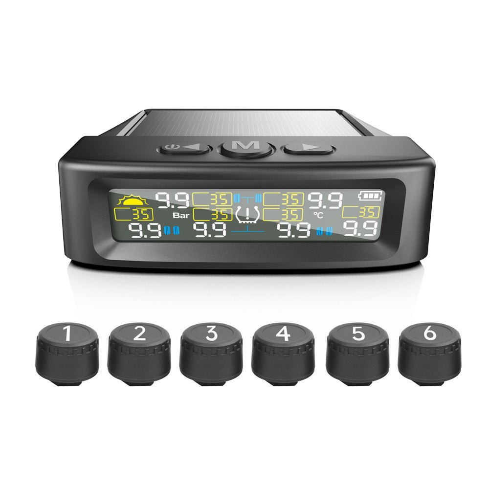 Surveillez la pression des pneus de votre véhicule avec le TPMS solaire T12 à six roues - Allomarc.com