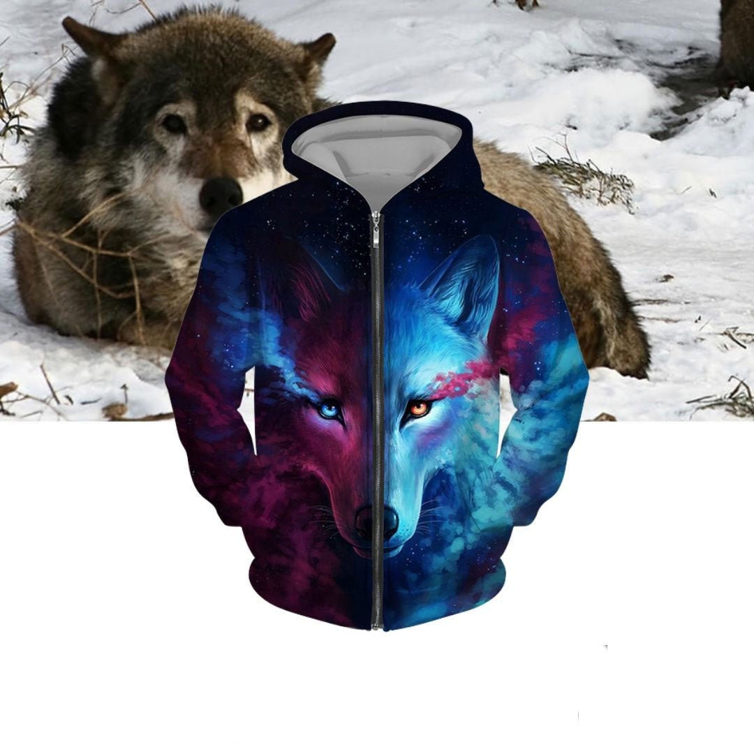 Sweat à Capuche Zippé 3D Imprimé Grande Taille Europe et Amérique - Allomarc.com