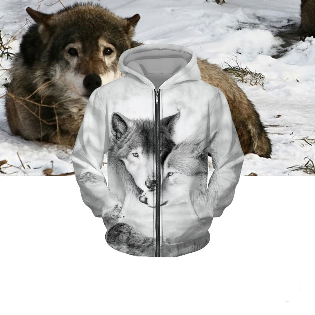 Sweat à Capuche Zippé 3D Imprimé Grande Taille Europe et Amérique - Allomarc.com