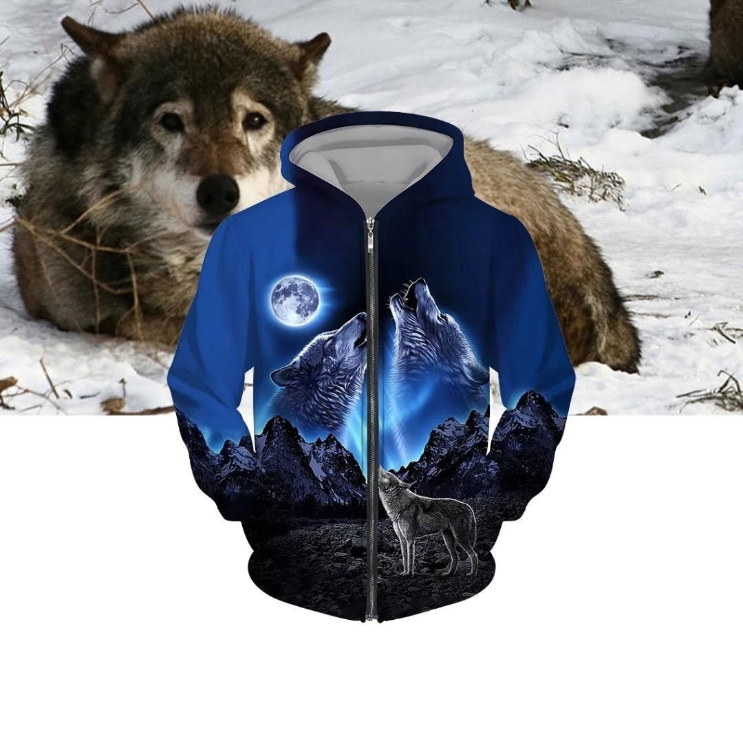 Sweat à Capuche Zippé 3D Imprimé Grande Taille Europe et Amérique - Allomarc.com