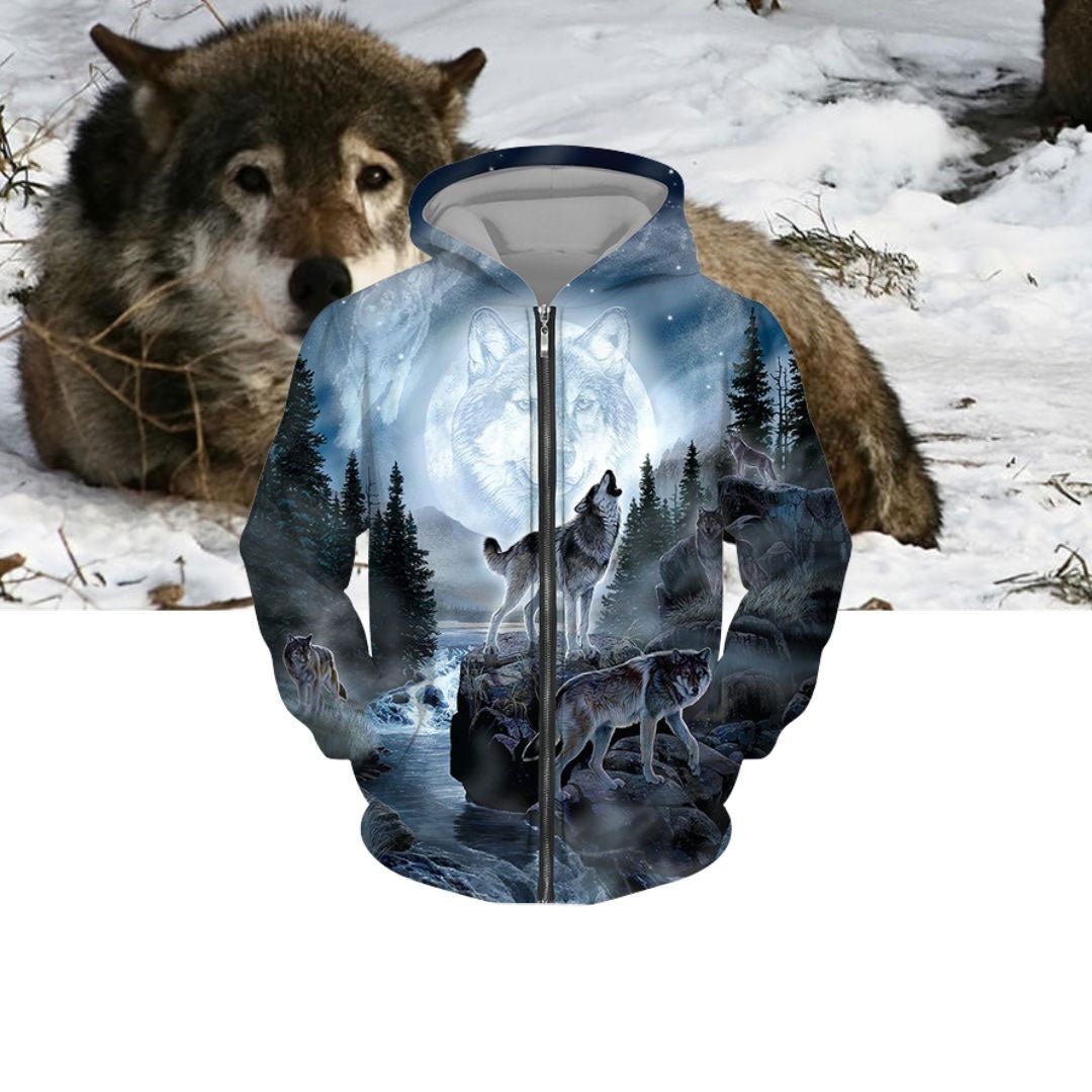 Sweat à Capuche Zippé 3D Imprimé Grande Taille Europe et Amérique - Allomarc.com