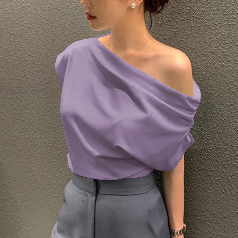 T-shirt Été à Design Irrégulier pour Épaule - Allomarc.com