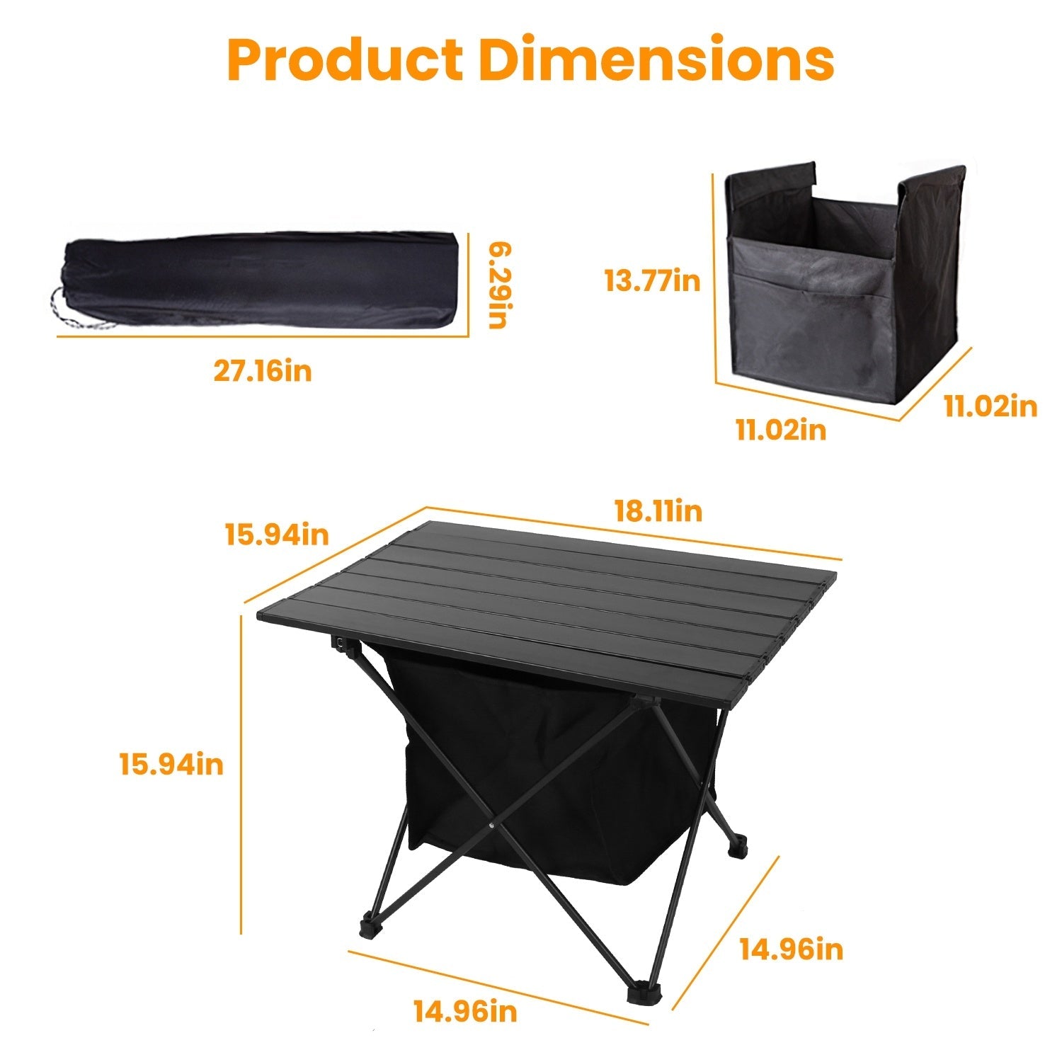 Table de Camping Pliable avec Panier de Rangement en Aluminium - Allomarc.com