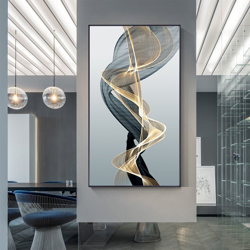 Tableau Canvas Abstrait Postmoderne Noir Jaune - Allomarc.com