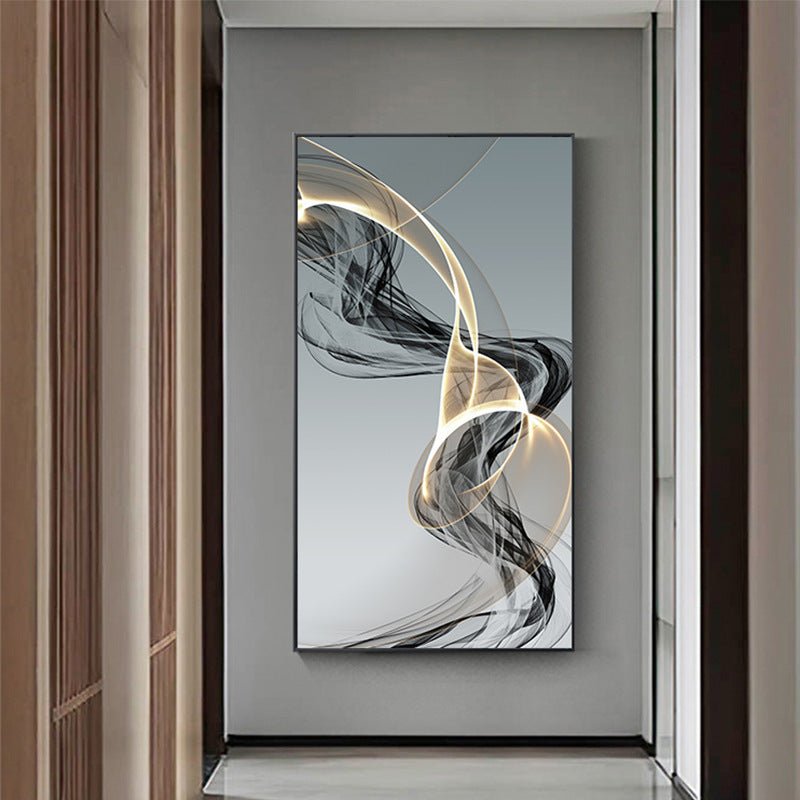 Tableau Canvas Abstrait Postmoderne Noir Jaune - Allomarc.com