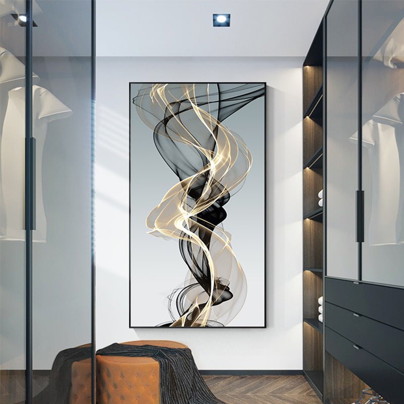 Tableau Canvas Abstrait Postmoderne Noir Jaune - Allomarc.com