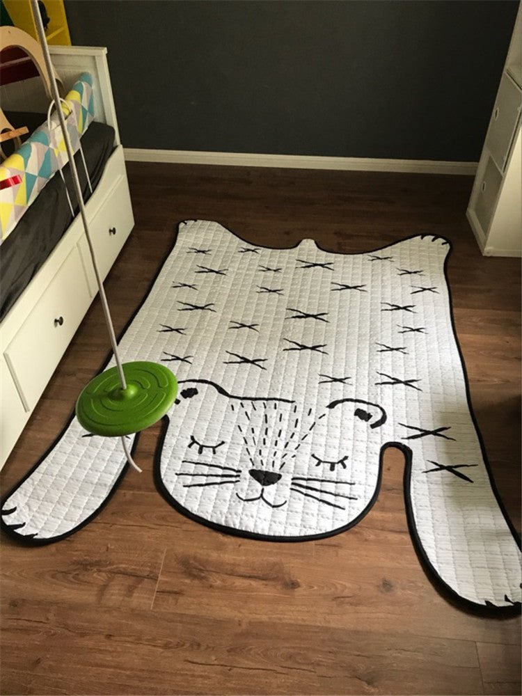 Tapis de Jeu pour Bébé Tigre Blanc - Tapis Doux pour Enfants - Allomarc.com