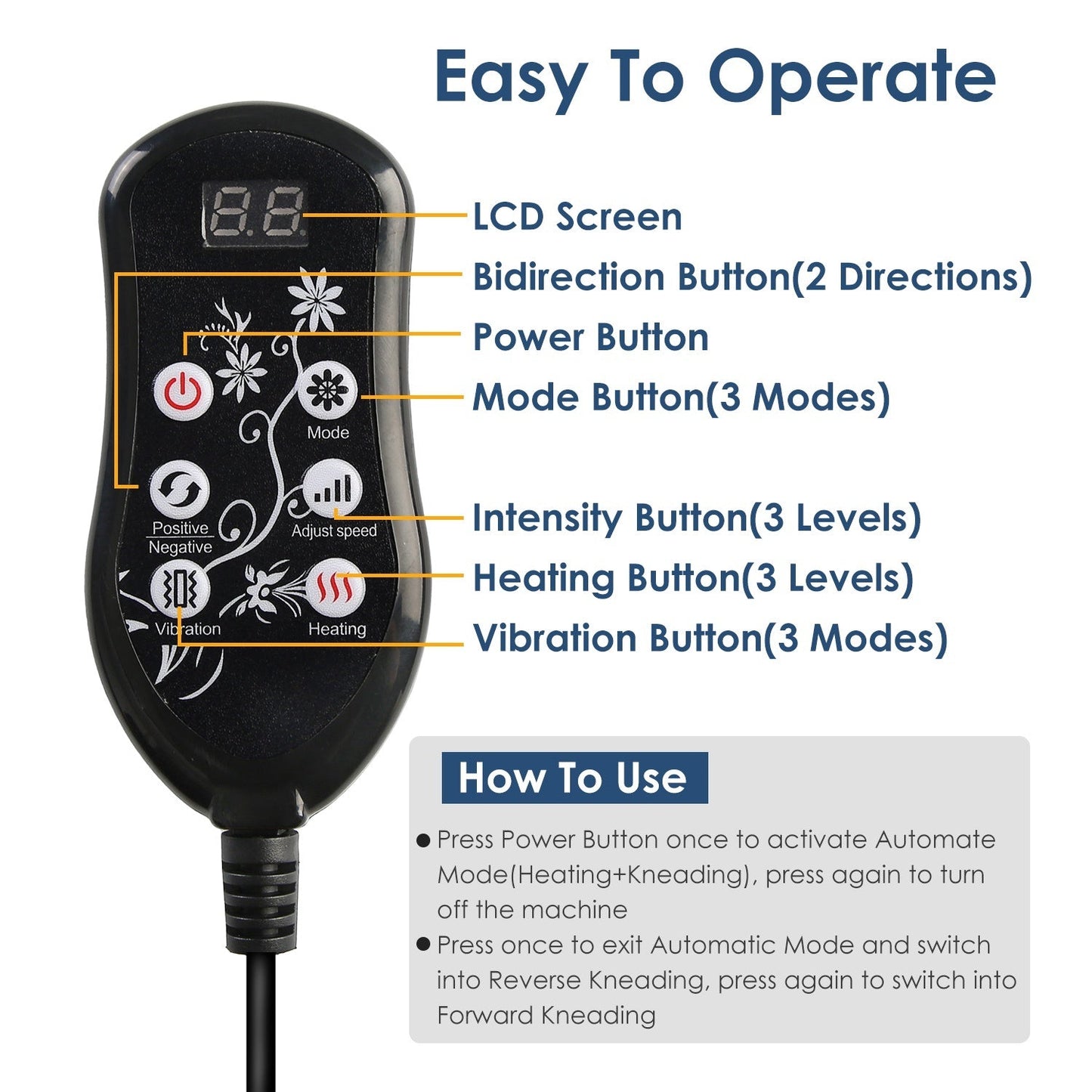 Tapis de Massage Shiatsu 1Pc avec Chaleur - Idéal pour Maison et Voiture - Allomarc.com