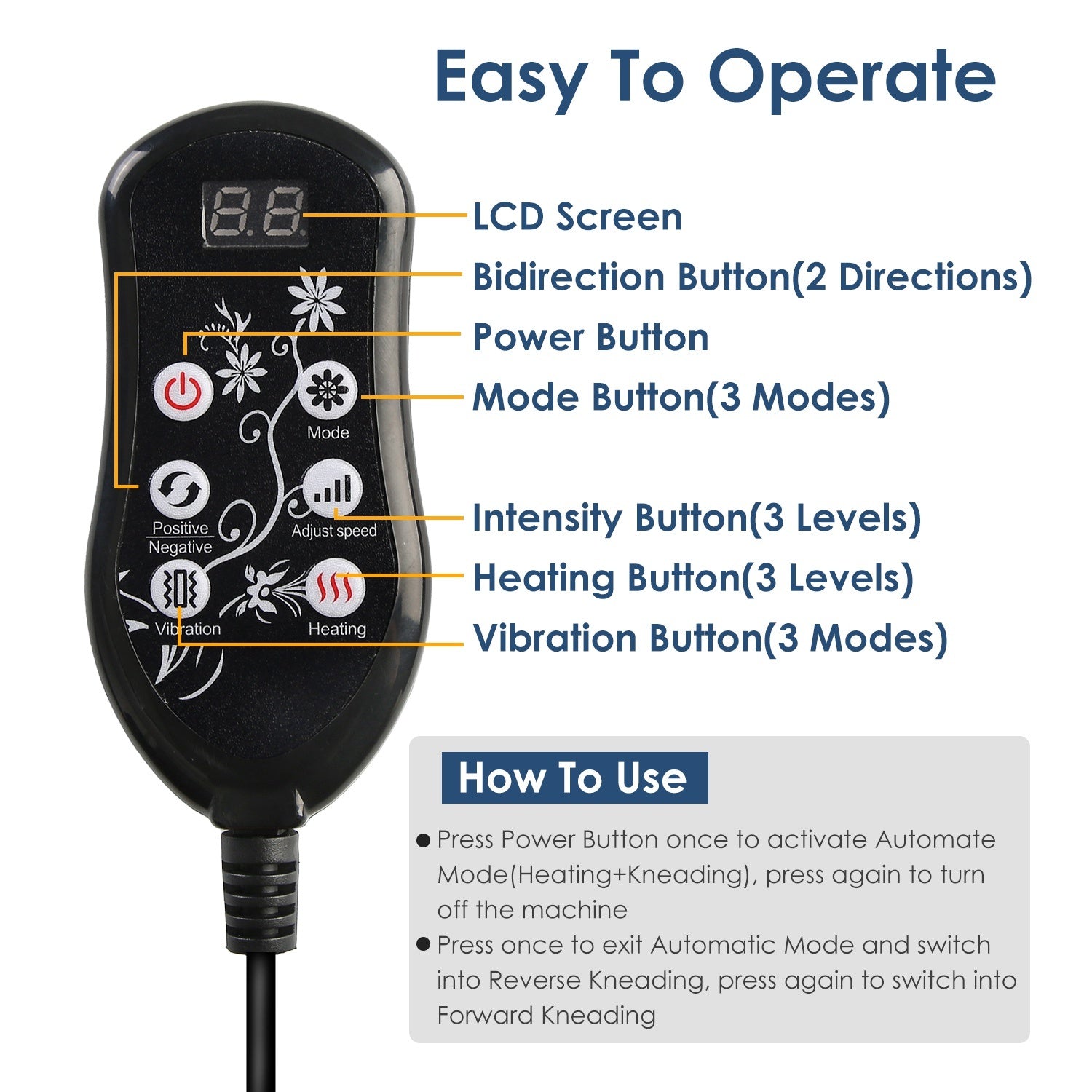 Tapis de Massage Shiatsu 1Pc avec Chaleur - Idéal pour Maison et Voiture - Allomarc.com