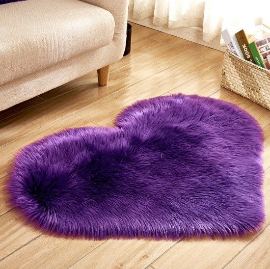 Tapis en Forme de Coeur Plush Antidérapant - Tapis Fluffy pour Salon - Allomarc.com