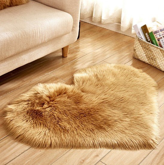 Tapis en Forme de Coeur Plush Antidérapant - Tapis Fluffy pour Salon - Allomarc.com