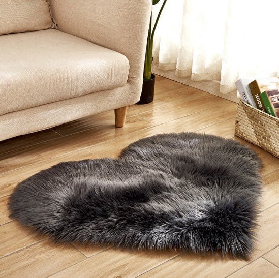 Tapis en Forme de Coeur Plush Antidérapant - Tapis Fluffy pour Salon - Allomarc.com