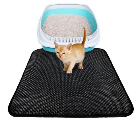 Tapis Litière Double Couche pour Chats - Mat Trappant litière et lit pour animaux de compagnie - Allomarc.com