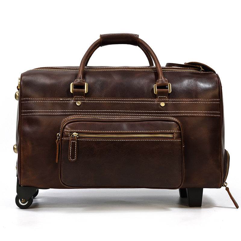 Trolley Case en Cuir Véritable pour Hommes - Allomarc.com